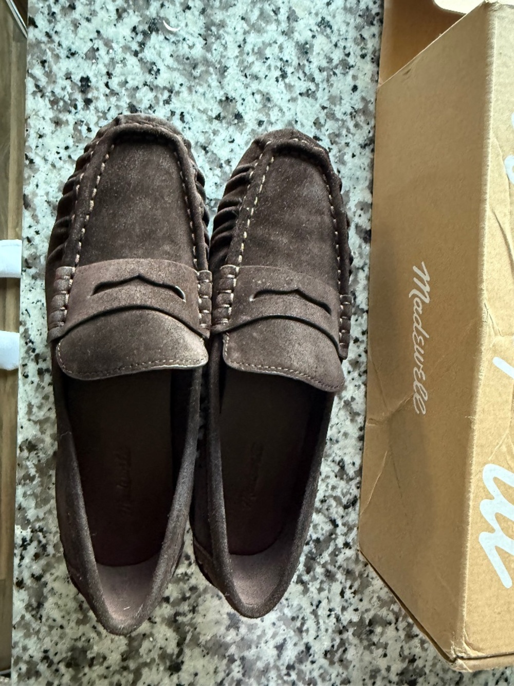 Madewell brown suede loafers